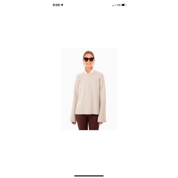 Tuckernuck Sweaters - Tuckernuck Womens Oatmeal Finnegan Sweater‎ sz S Crew Neck Pullover High-Low Hem